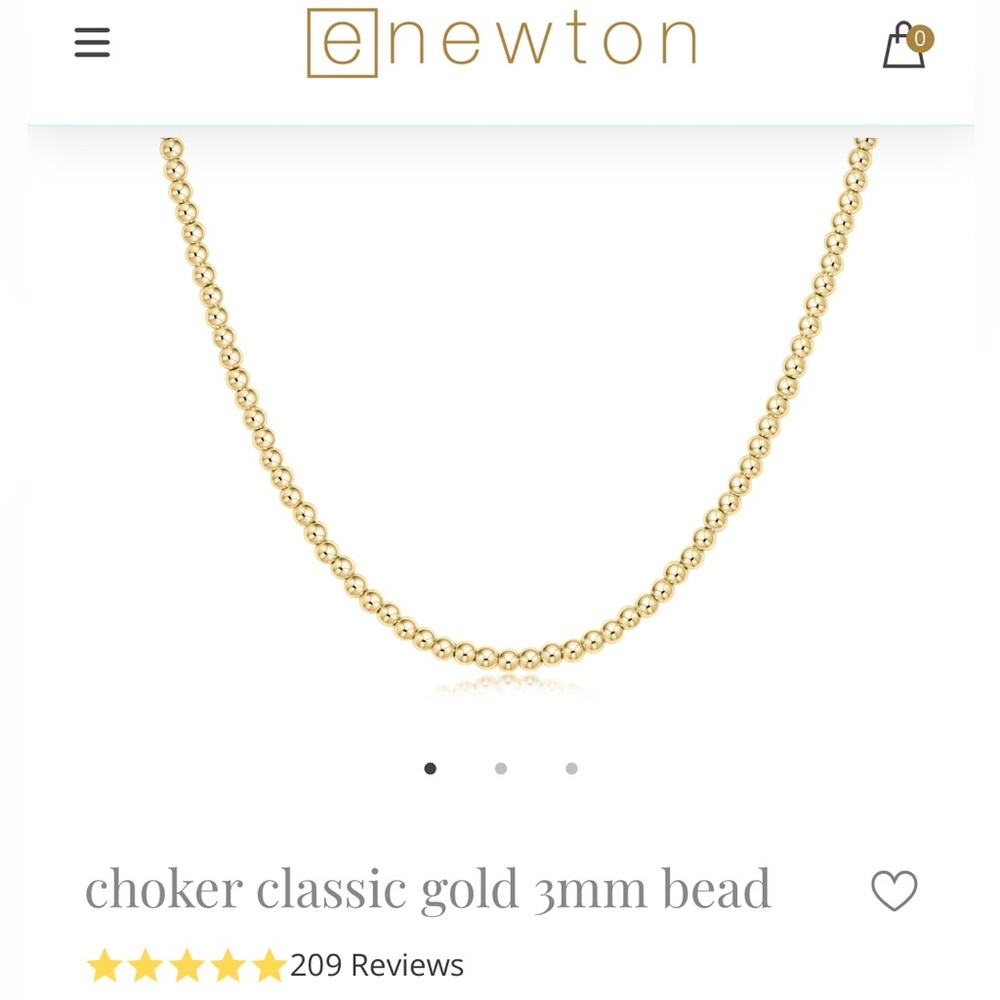 ENewton Designs 17” 14k Gold 3mm Classic Beaded Choker Layer Necklace Waterproof